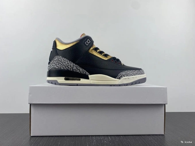 Reps TBK Jordan Air Black 3 Gold CK9246-067 WMNS 0724